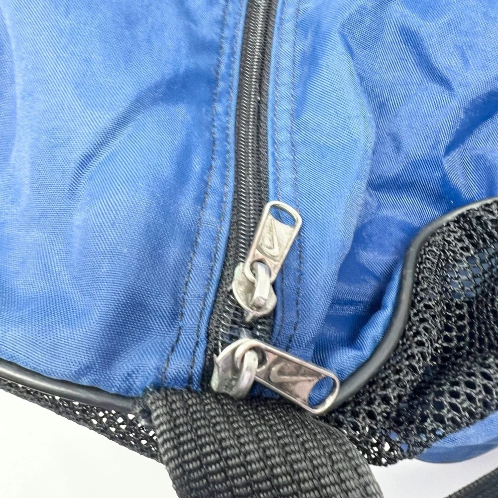 Vintage Nike Duffel Bag Blue Yellow Embroidered Swoosh 90s Gym Travel Bag Defect